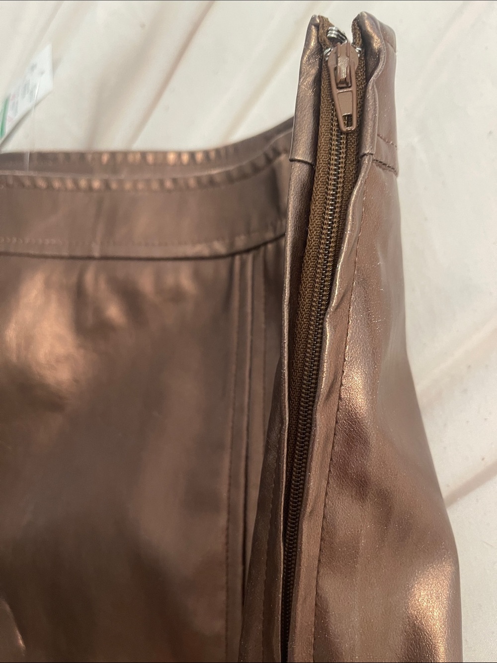 Le Lis Metallic Copper Faux-Leather Mini Skirt - Picture 3 of 4